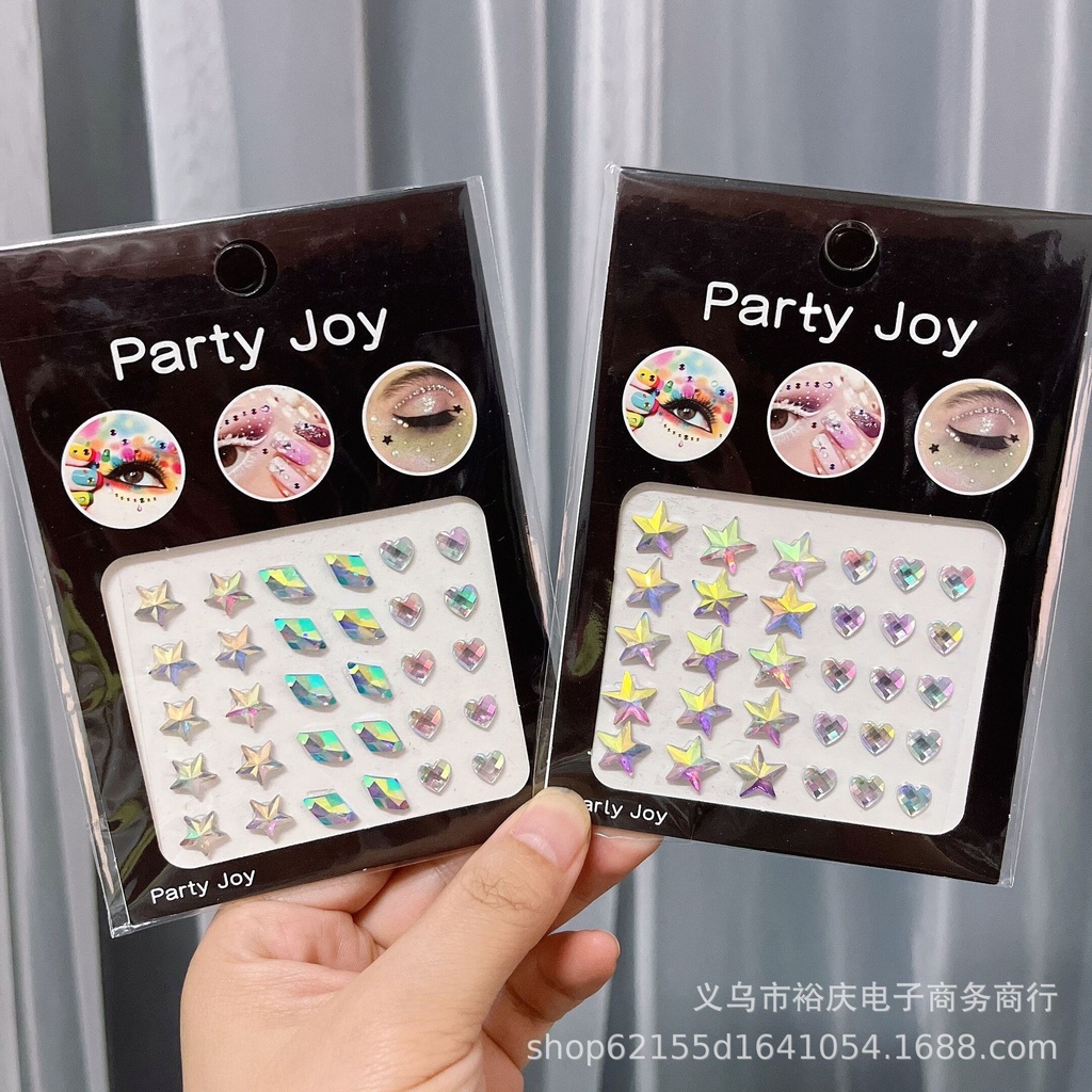 diy eye stickers eyebrow stickers holiday face stickers resin Diamond stickers acrylic Pearl tear eye stickers