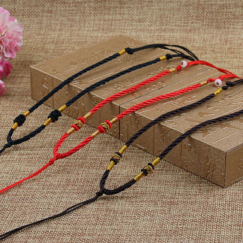 Adjustable Soft Handmade Necklace Rope Gold Jade Jade Crystal Simple Men's and Women's Pendant Lanyard Gold Jewelry Rope