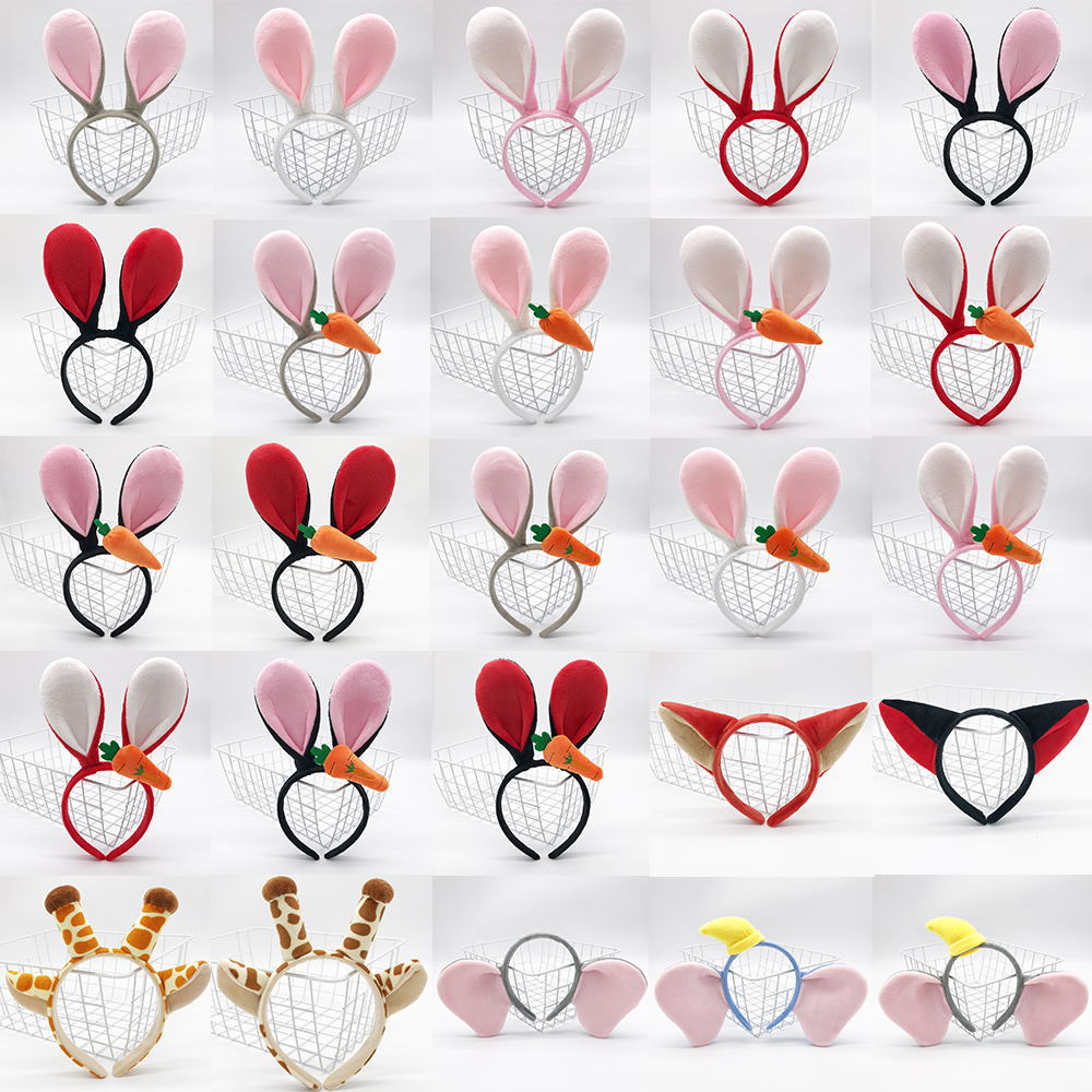 Karry Wang with crazy animal City Judy rabbit ears hairband plush cartoon children's headdress hair accessories headband