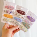 Korean version of fabric children's floral flower BB clip baby embroidery water drop 2 sets of clip little girl hairpin headdress