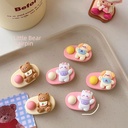 Cute Bib Cartoon Hairpin Sweet Girl Heart ins Oval Duckbill Clip Sugar Bean Bear Kitten Puppy Side Clip