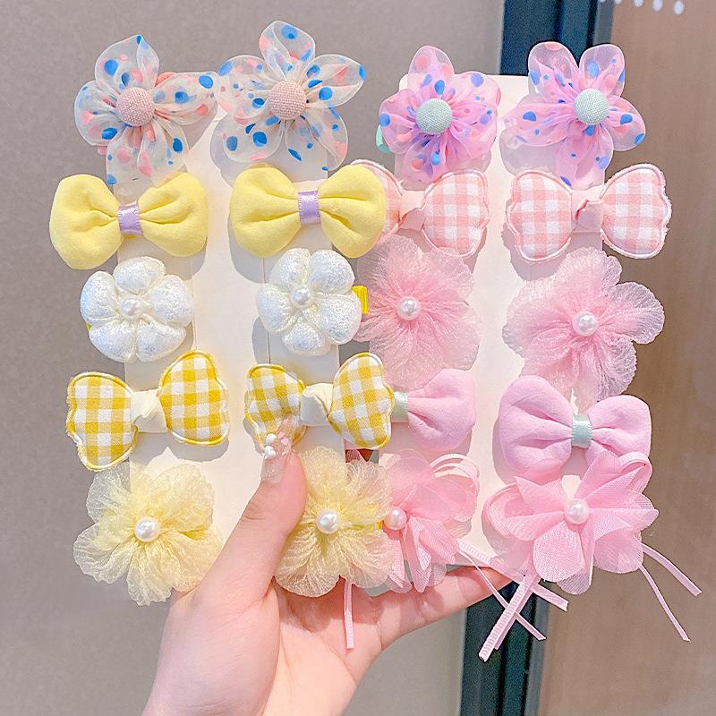 Princess Super Fairy Bow Hairpin Fabric Flower Hairpin Children's Hair Accessories Do Not Hurt Hair BB Clip Girl's Bangs Clip