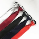 Tie men's zipper tie 5cm lazy solid color student dress Navy Red black wedding easy to pull factory