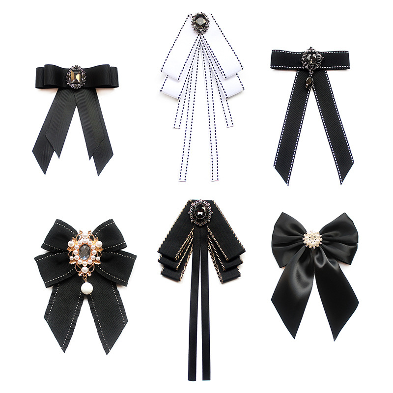 [Small ] collar flower female JK uniform bow tie versatile black and white ribbon bow tie multiple specifications