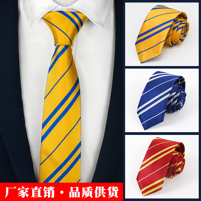 Factory Direct Harry Potter tie boys and girls college style red yellow blue green striped student graduation British tie