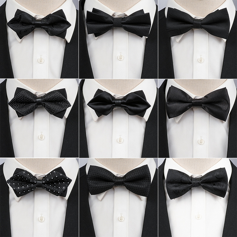 Men's Bow Tie Business Dress Black White Banquet Groom Wedding Wedding Dress Bow Best Man Trendy Casual