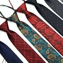 Formal wear business Wedding tie men's zipper 7cm 1200 needle polyester silk men's tie suit