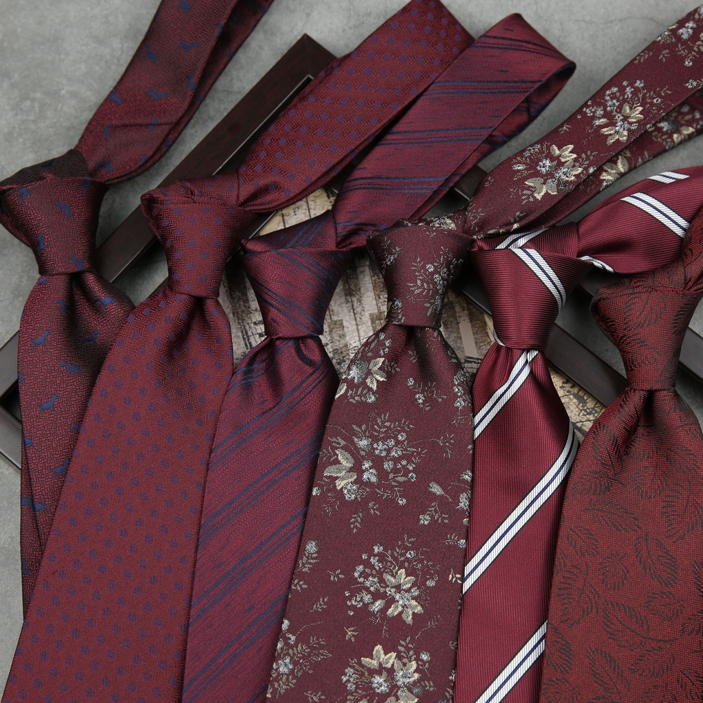 Wedding Groom Wine Red Tie Men's Wedding Dress Hand Tie Business Suit 8cm Tie