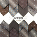spring and summer brown retro small flower business tie men's fashion polyester silk hand tie