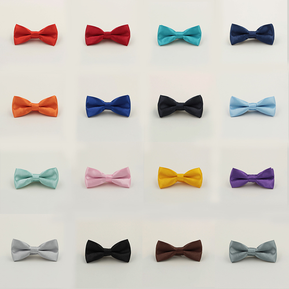 Factory direct solid color children's bow tie boys and girls Baby double bow kindergarten performance candy color