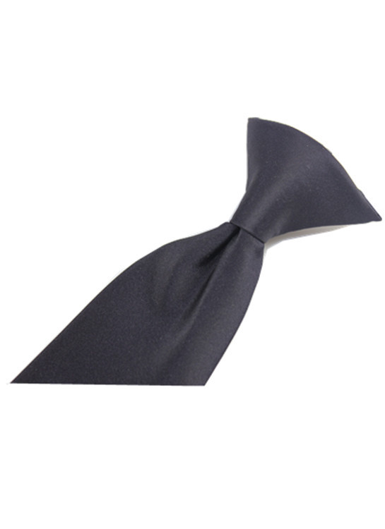 Black Button polyester tie business easy pull lazy solid color multi-color tie iron buckle tie