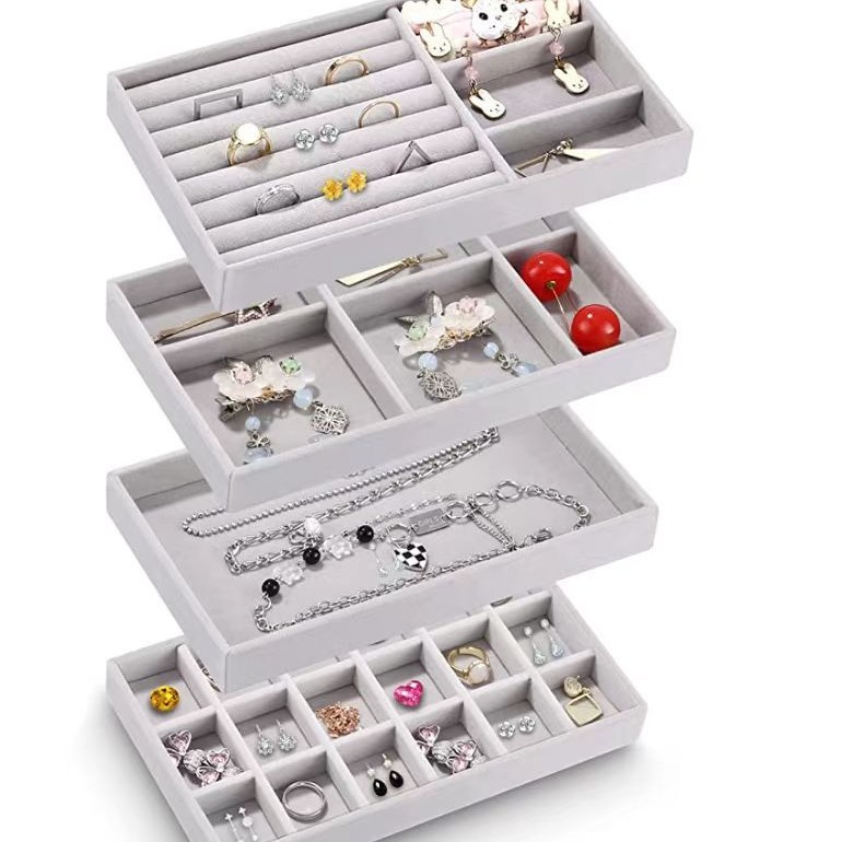 Jewelry Combination Display Storage Box Ring Earrings Earrings Necklace Finishing Makeup Storage Display Stand