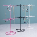 Wrought Iron Two-Layer Small Jewelry Hanger Rotating Jewelry Lipstick Stand Jewelry Display Stand Earrings Necklace Bracelet Hanger