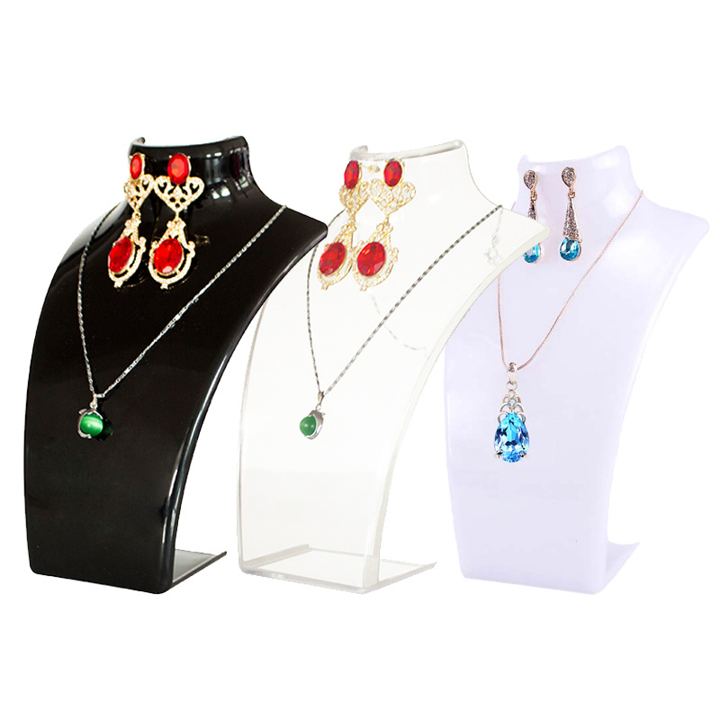 Acrylic portrait model neck jewelry display rack necklace neck mold jewelry rack counter jewelry display props