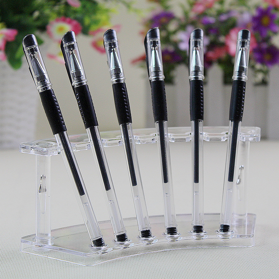 plastic 6-bit pen holder stationery pencil color pen brush eyebrow pencil eyeliner display stand six Booth