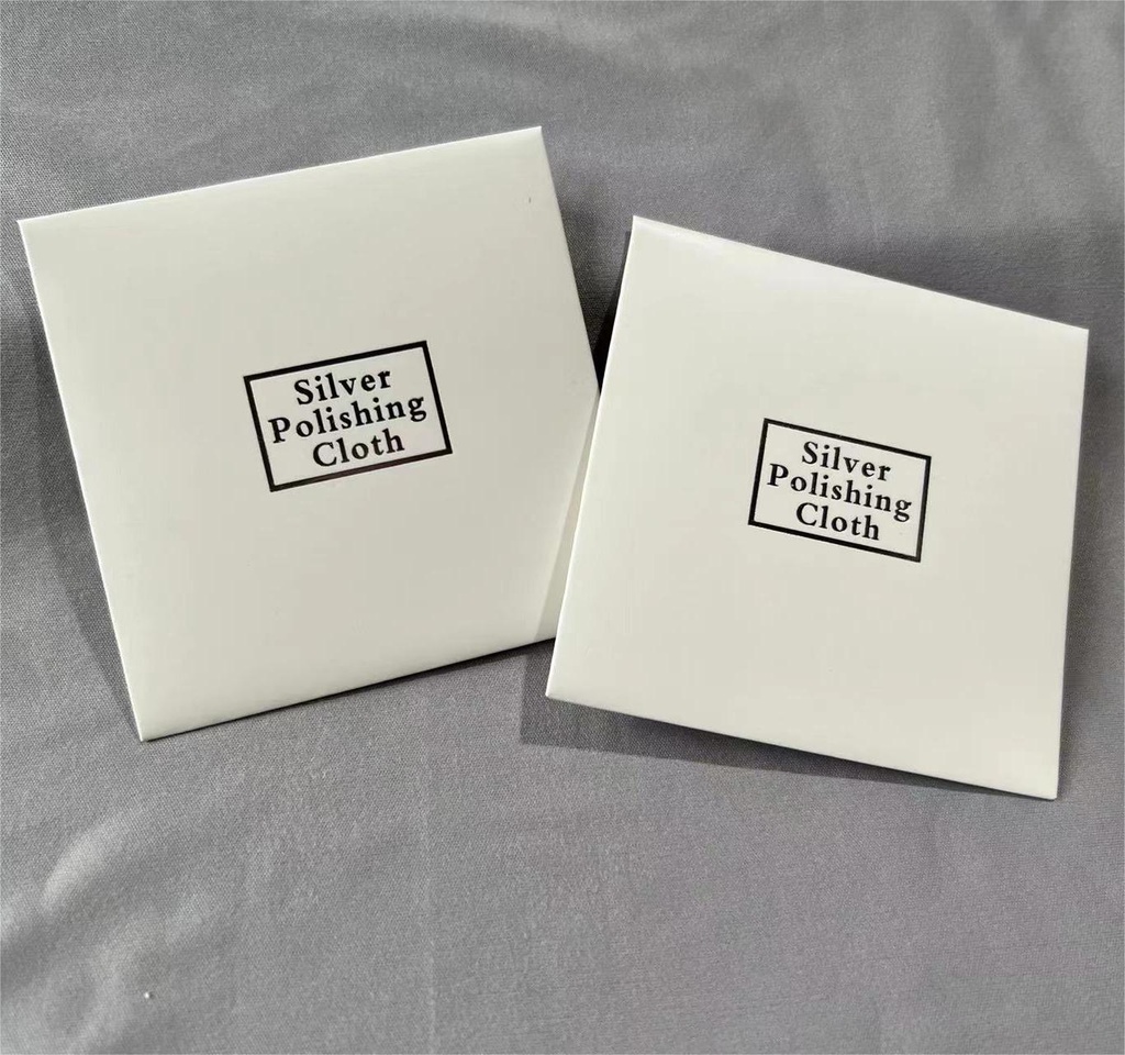 White square packaging wiping silver cloth 8*8cm double-sided velvet logo optional cloth color