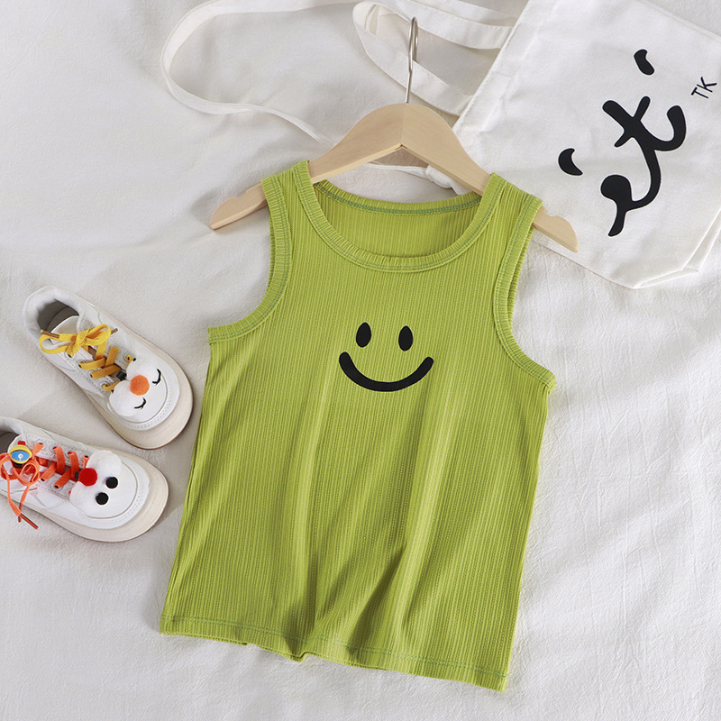 Summer children boys and girls smiling face all-match breathable vest