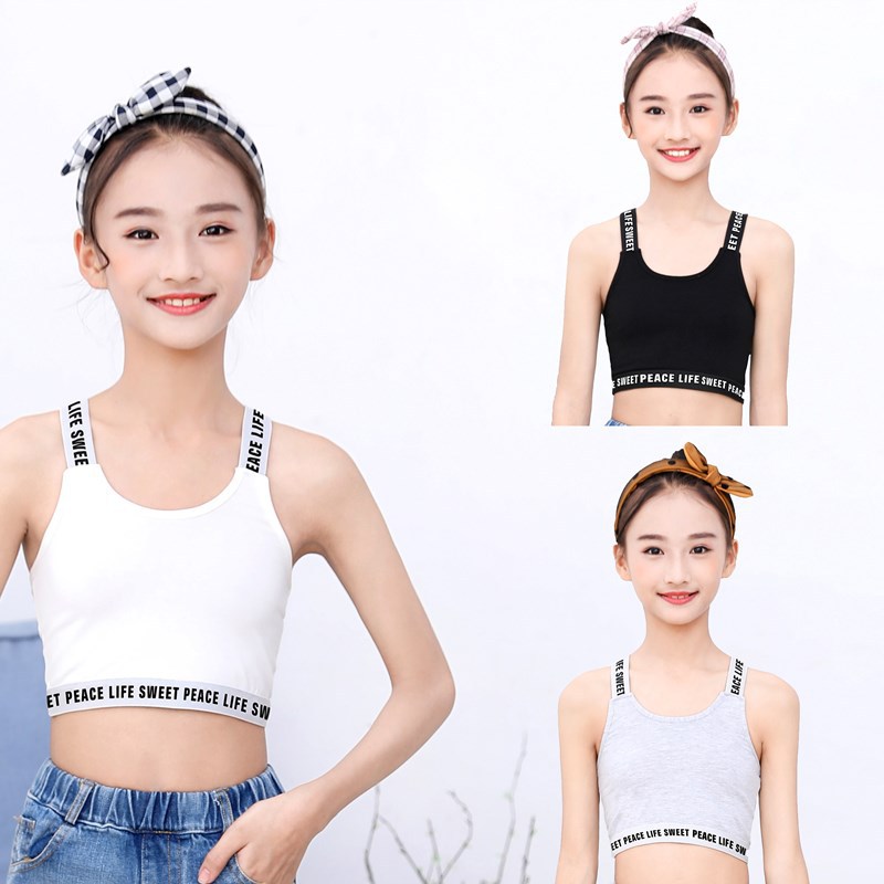 Girls' Camisole Summer Pure Cotton Thin Underwear for Middle-aged Children and Girls