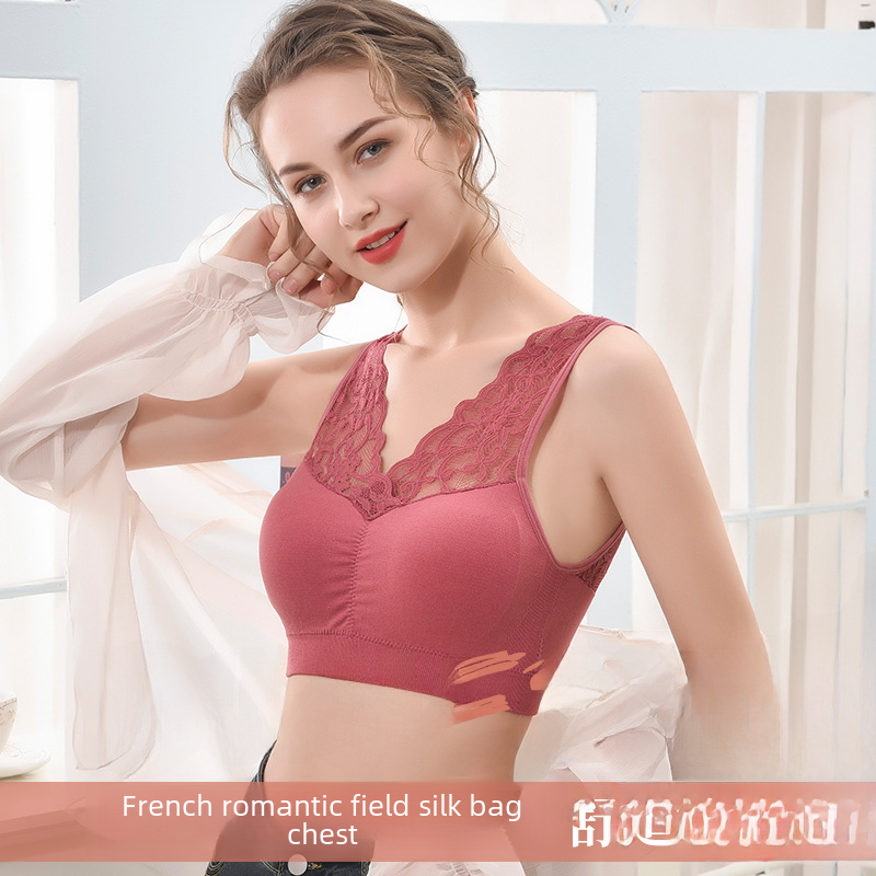 Fengzhixin lace underwear wide shoulder strap anti-light large size vest yoga sports bra manufacturers direct approval