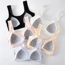 Girls' Students Non-steel Rings Wrapped Chest Cotton Underwear Developmental Junior High School High School Students Fixed One-piece Cup Bra Thin