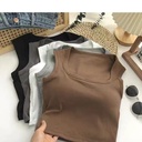 Square collar collarbone sleeveless vest with chest pad women's summer Korean style versatile tube top