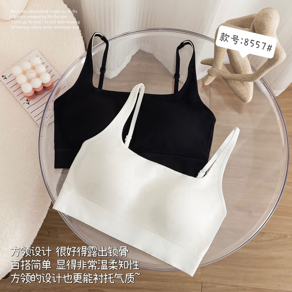 Simple and generous fashion good things high quality square collar fixed Cup beautiful back comfortable bra exquisite silky strap wrap chest