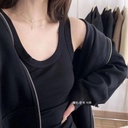 Korean Society U-collar East Gate Lazy Vest Summer Seamless Thread Cotton Casual Breathable Covering Accessory Milk All-match Vest for Women