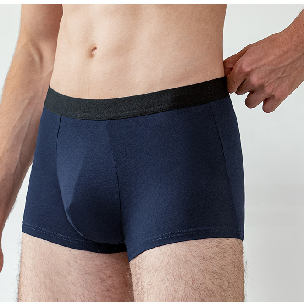 e-commerce underwear men's middle-aged and elderly large size solid color breathable milk silk four-corner boxer men's underwear