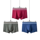 Simple Gradient Belt Men's Underwear Solid Color Modal Boxers Mid-Waist Soft Sports Breathable Shorts
