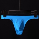 Men's thong low waist sexy thin ice silk one-piece seamless 3D punch sexy underwear men
