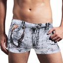 Men's underwear cotton 3D imitation denim printed boxers sexy breathable shorts factory supply a generation of hair