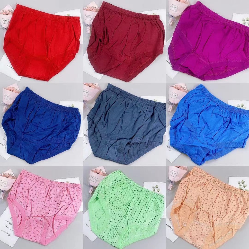 Middle-aged men's and women's cotton briefs