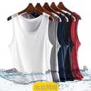 Ice Silk Mesh Vest Men's Summer Hollow Mesh Men's Sweatshirt Fitness Sports Thin Large Size Sleeveless T-shirt Trendy