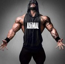 deep digging bodybuilding AN fitness hooded waistcoat trendy men's summer hooded gym