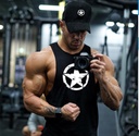 Large Size Captain Vest Bodybuilding Clothing Gym Small Crewneck Sports Training Deep Dig Cotton Men's Vest