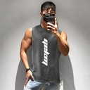 Summer Sleeveless Vest Men's Muscle Fashion Brand Gym Running Training Waistcoat Loose Sports T-shirt Quick-drying Top