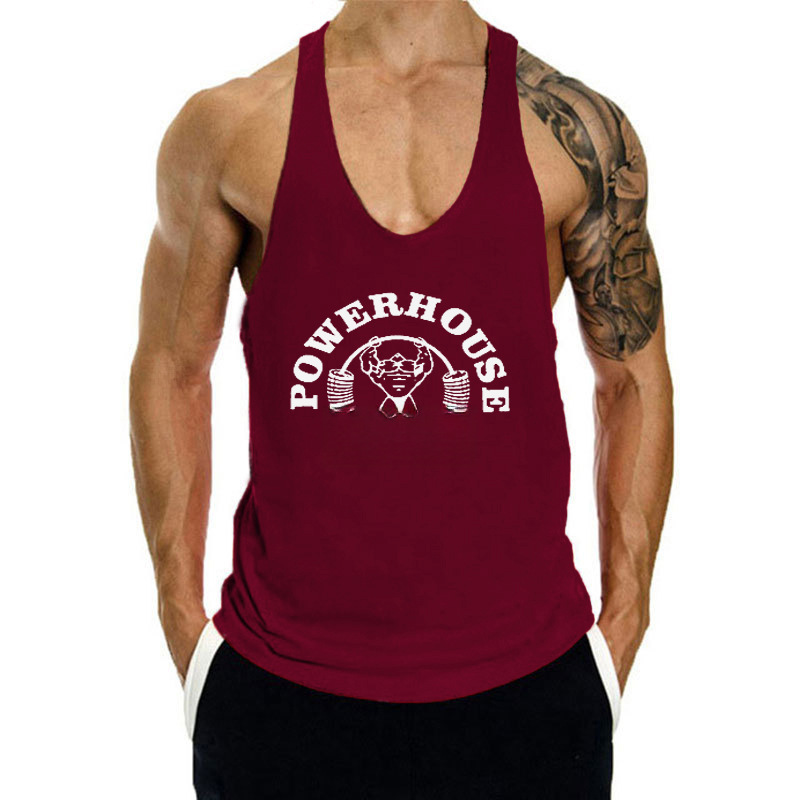 Men's Sports Vest Loose Running Training Muscle Sleeveless T-shirt Casual I-word Bodybuilding Fitness Vest