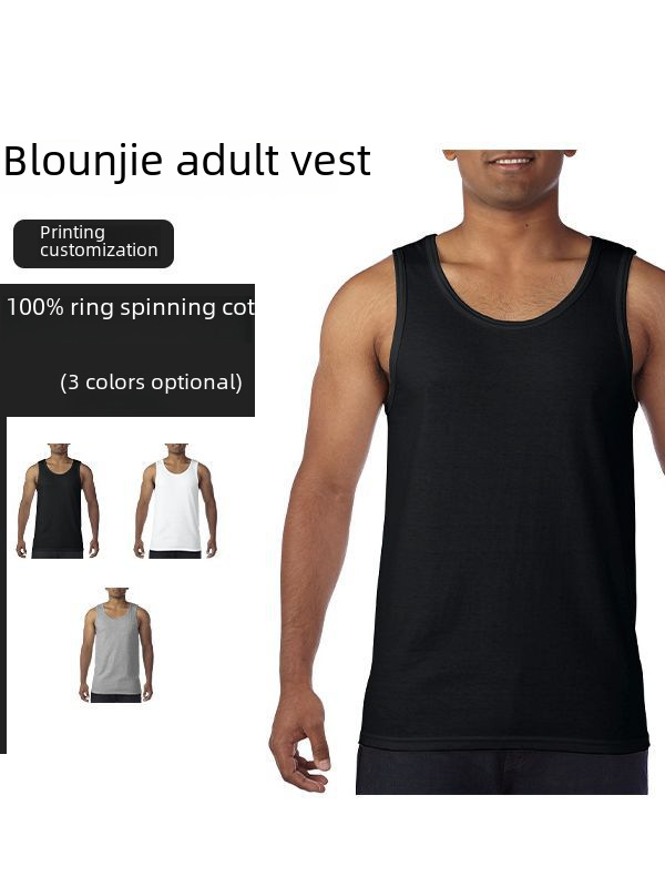 Men's vest combed cotton adult sweatshirt cloth Runjie spot vest to print logo