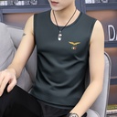 Modal Men's Round Neck Wide Shoulder Vest Summer Waistle Sports Sleeveless Sweatshirt Inner Top Men's Fashion