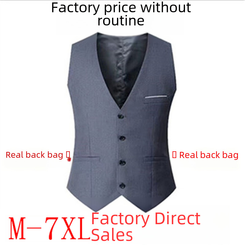 Men's Vest Slim-fit Korean Style Men's Work Clothes Suit Vest Men's Best Man Business Wear Cut-shoulder Men's Vest