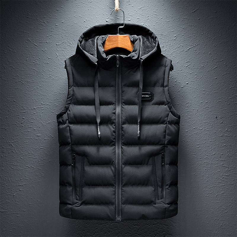 1808 factory direct men's vest cotton-padded jacket Korean slim coat thick warm vest men's clothing