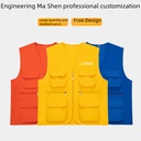 Volunteers Multi-pocket Vest Printing logo Work Clothes Advertising Tooling Horse Clip Multi-pocket Labor Protection Engineering Vest