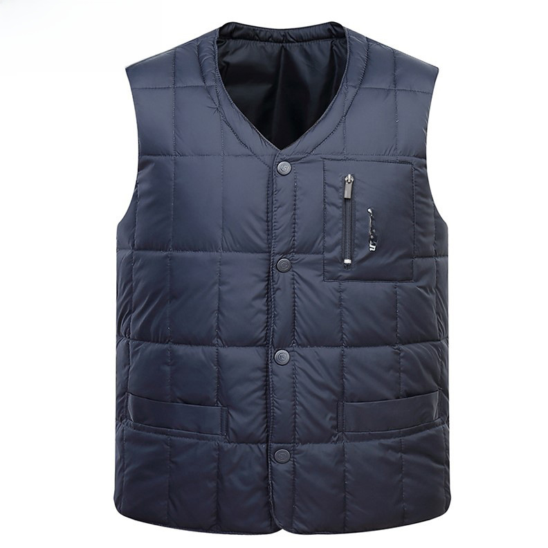 Middle-aged and elderly down vest dad wear autumn and winter men's down vest warm liner waistcoat factory