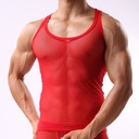 Mesh Vest T-shirt Sexy Men's Ice Silk Breathable Sports Sleeveless Shirt Summer Thin Men's Undershirt