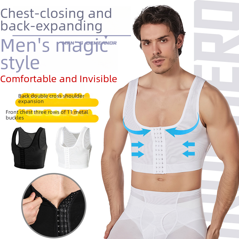 Factory direct men's chest-shaping vest chest-closing flat chest bandage tight body-shaping underwear anti-chest bump summer