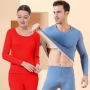 This year plus velvet thermal underwear men's women plus velvet padded autumn pants thermal underwear set