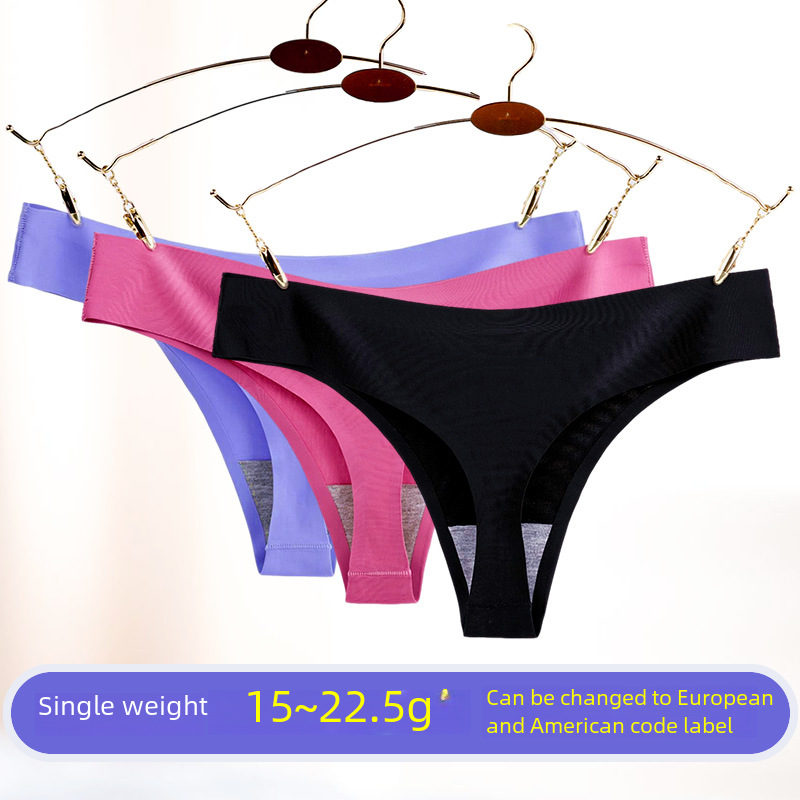 wine red women's thong ultra-plus size low waist invisible white thong underwear ice silk quick-drying thong