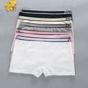Girl's Panties Boxers 15 Mid-Waist Solid Color Junior High School Students Four-Corner Shorts Student Shorts Base 8-16 Years Old Pure Cotton