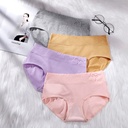 Cotton ladies underwear waist embossed solid color antibacterial briefs cotton ladies underwear manufacturers