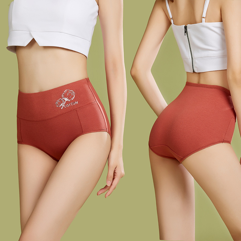 large size high waist women's underwear cotton antibacterial anti-bacterial hip belly cotton crotch women's briefs